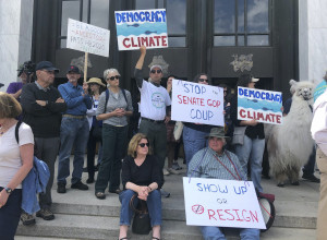 Climate activists protest OR republican legislators fleeing the state Climate activists protest OR republican legislators fleeing the state